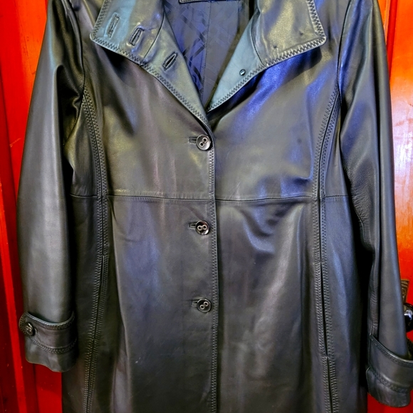 🦋Vintage Black Leather Swing Jacket 🦋Jones New York  1X Plus Womans - Picture 4 of 14